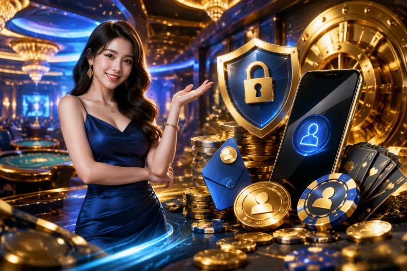 Giao diện kỹ thuật số minh họa người dùng kiểm soát quyền riêng tư và dữ liệu cá nhân, thể hiện quyền lợi của thành viên Jun88