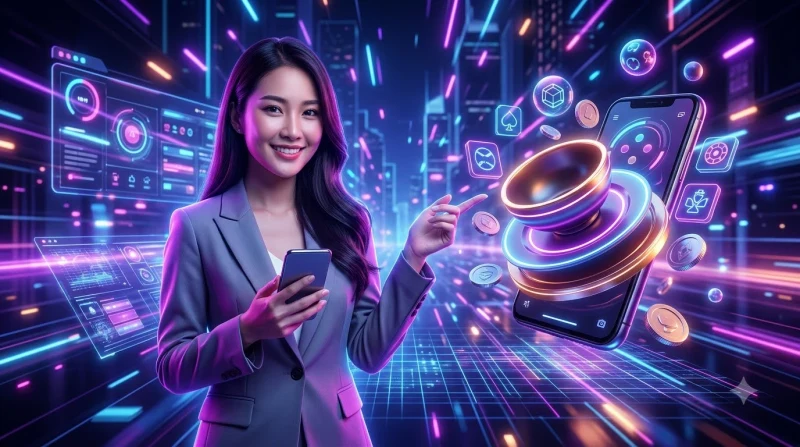 Minh họa khái niệm Xóc Đĩa 3D là phiên bản nâng cấp đồ họa của trò xóc đĩa truyền thống