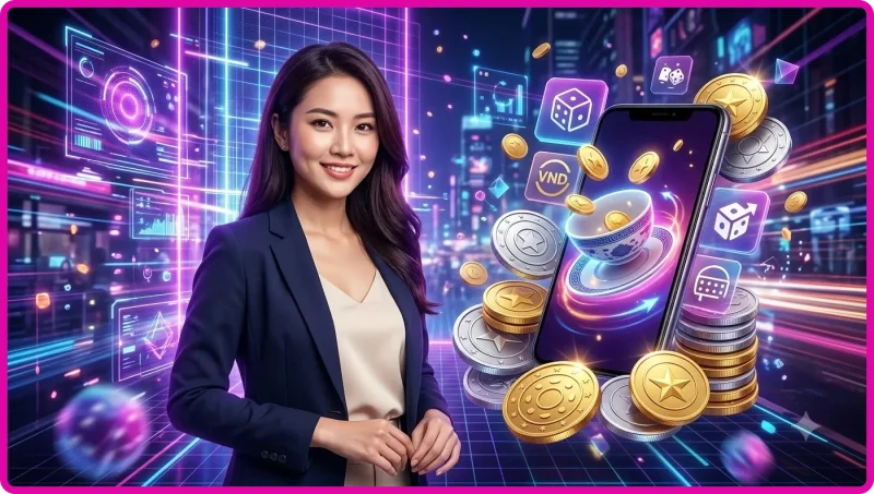 Minh họa khái niệm Xóc Đĩa 3D là phiên bản nâng cấp đồ họa của trò xóc đĩa truyền thống