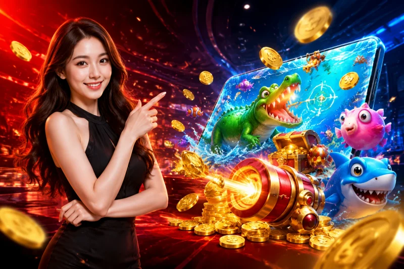 Minh họa kinh nghiệm bắn cá quan sát đường di chuyển và canh thời điểm bắn cá sấu chính xác