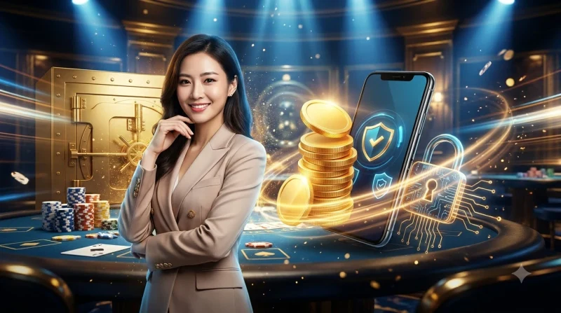 Minh họa lưu ý bảo mật với khóa vàng và khiên bảo vệ khi truy cập tài khoản Jun88