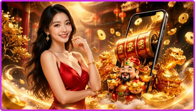 Tổng quan giao diện 3D rực rỡ của trò chơi Nổ Hũ Thần Tài trực tuyến