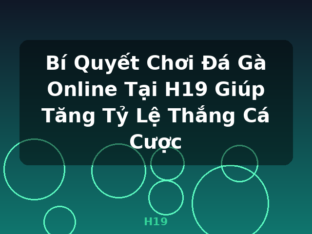 Bí Quyết Chơi Đá Gà Online Tại H19 Giúp Tăng Tỷ Lệ Thắng Cá Cược - H19