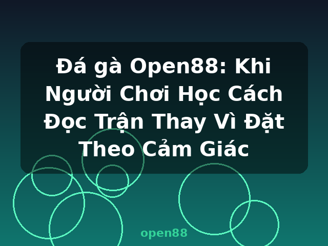 Đá gà Open88: Khi Người Chơi Học Cách Đọc Trận Thay Vì Đặt Theo Cảm Giác - open88