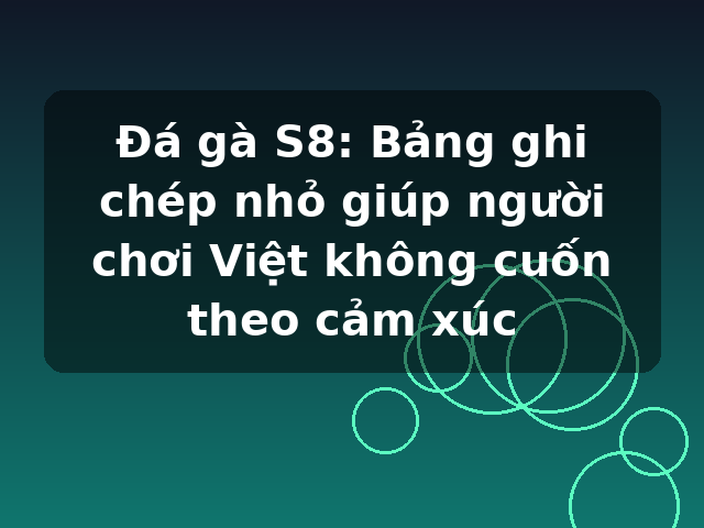Đá gà S8: Bảng ghi chép nhỏ giúp người chơi Việt không cuốn theo cảm xúc Đá gà S8: Bảng ghi chép nhỏ giúp người chơi Việt không cuốn theo cảm xúc