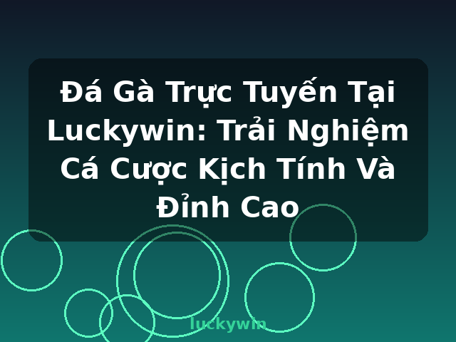 Đá Gà Trực Tuyến Tại Luckywin: Trải Nghiệm Cá Cược Kịch Tính Và Đỉnh Cao - luckywin