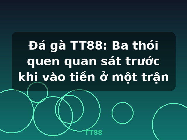 Đá gà TT88: Ba thói quen quan sát trước khi vào tiền ở một trận - TT88 Đá gà TT88: Ba thói quen quan sát trước khi vào tiền ở một trận - TT88