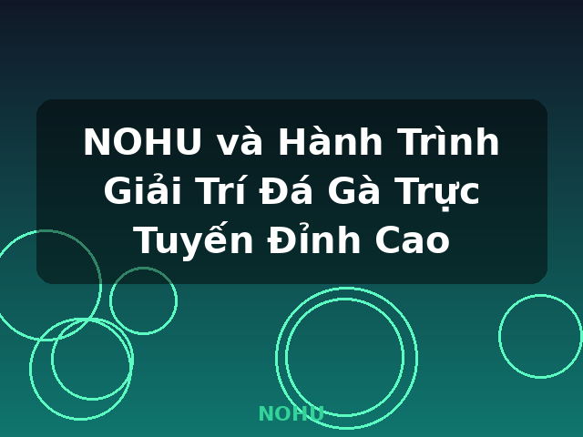 NOHU và Hành Trình Giải Trí Đá Gà Trực Tuyến Đỉnh Cao - NOHU